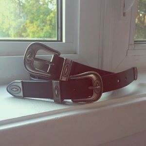 Double Buckle Black Belt